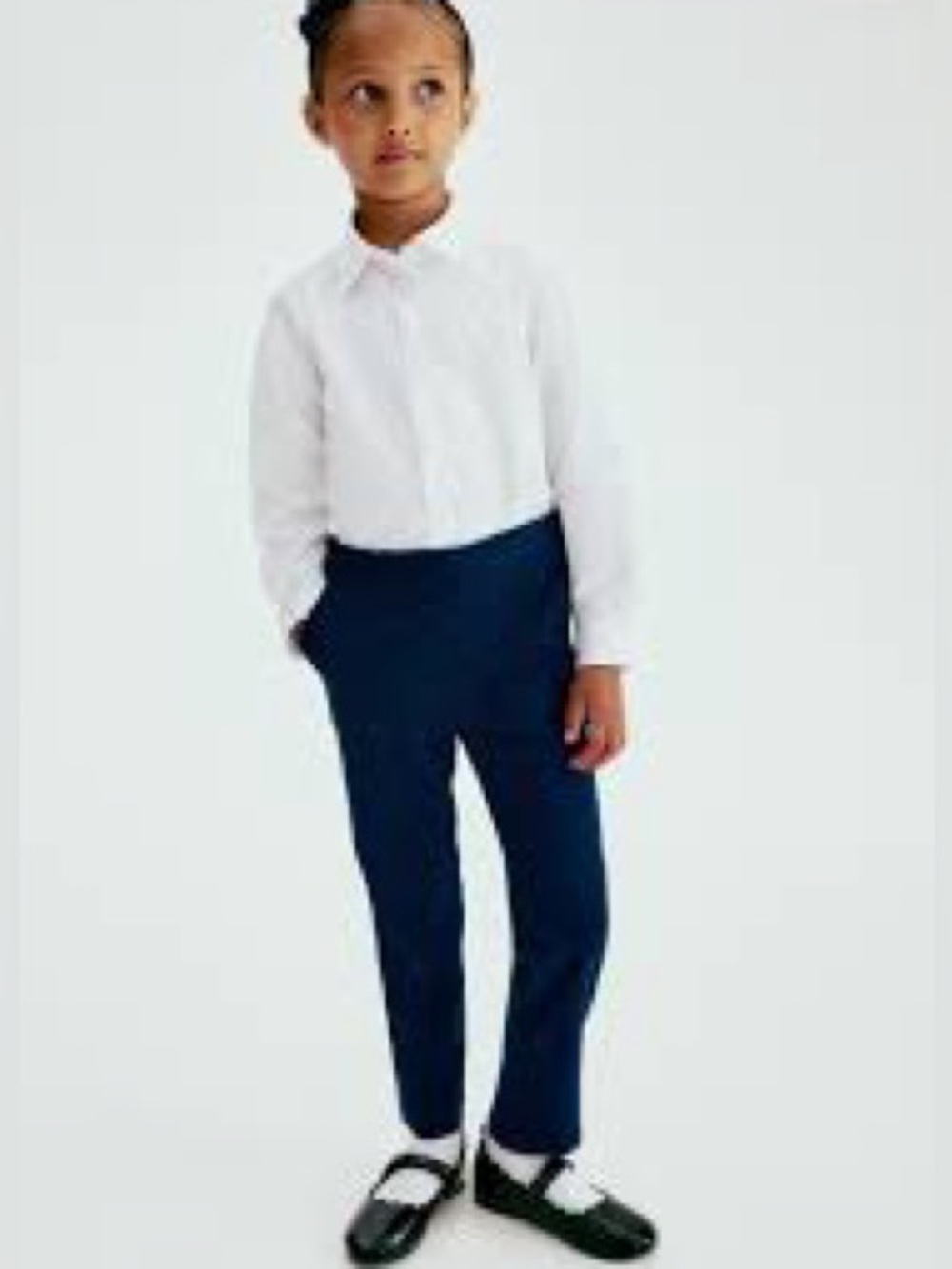 NWT H&M Straight Skinny Uniform Pants Dress Pants, Navy Dark Blue, Relaxed Fit